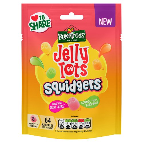 Rowntrees Pouch Jelly Tots Squidgers 120g pack shot
