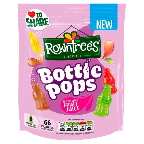 Rowntrees Bottle Pops Pouch 115g pack shot