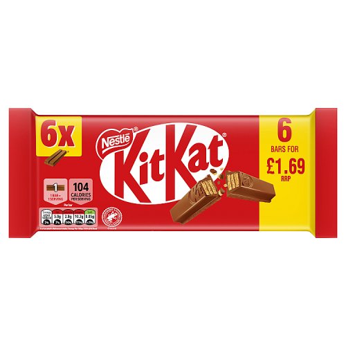 KitKat 2 Finger Milk 6pk PM £ 1.69 (5 x 20.7g) pack shot