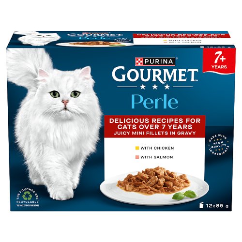 Gourmet Perle Senior 7+ in Gravy Mixed Variety Chicken (12 x 85g) pack shot