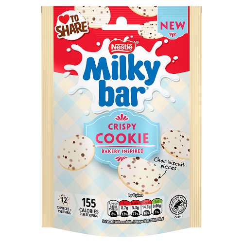 Milkybar Buttons Crispy Cookie White Pouch 86g pack shot