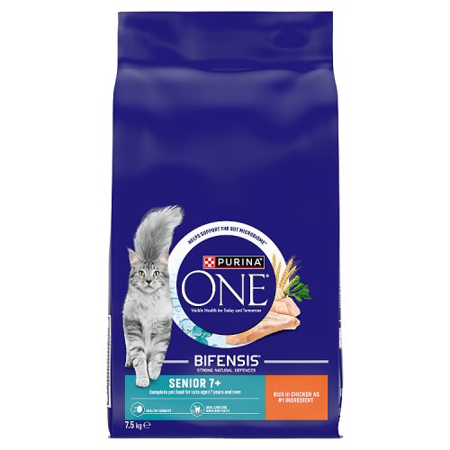Purina ONE Senior Cat Chicken & Wholegrains 7.5kg pack shot