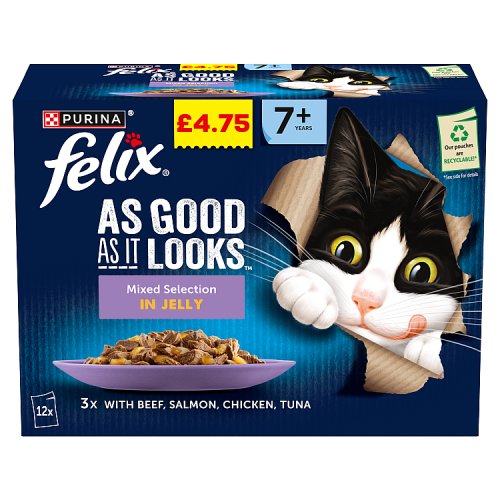 Felix Agail Senior Pouch PM £4.75 12pk (12 x 85g) pack shot