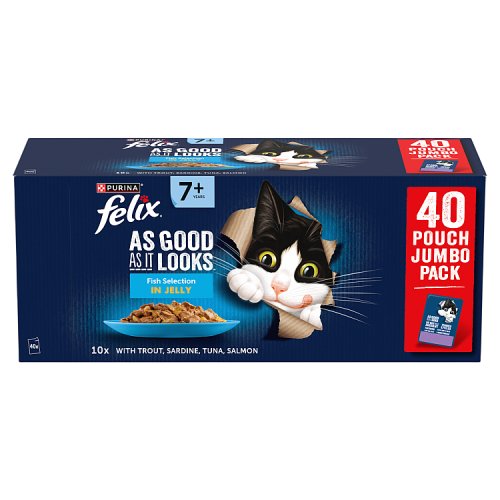 Felix As Good As It Looks Senior Fish (40 x 85g) pack shot