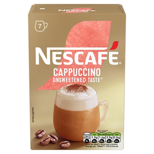 Nescafe Sachets Gold Cappuccino Unsweetened 7s (7 x 14.2g) pack shot
