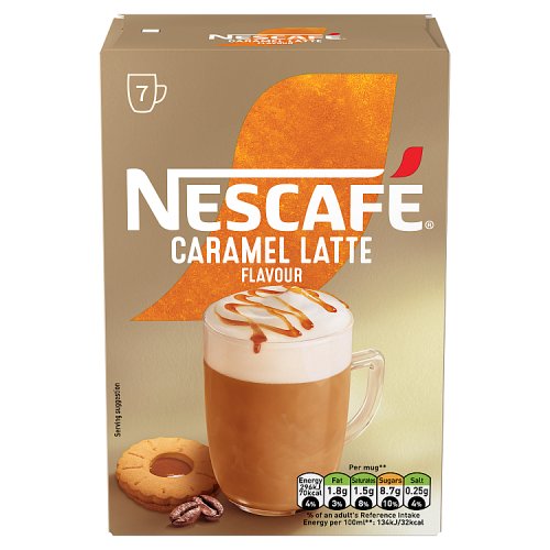 Nescafe Sachets Gold Latte Caramel 7s (7 x 17g) pack shot