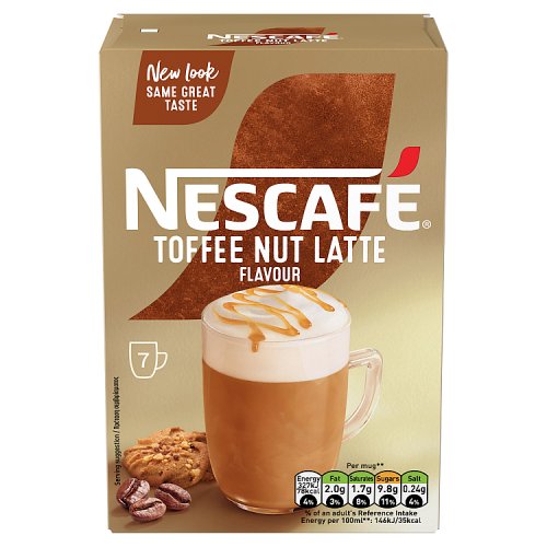 Nescafe Sachets Gold Toffee Nut Late 7s 148.8g pack shot