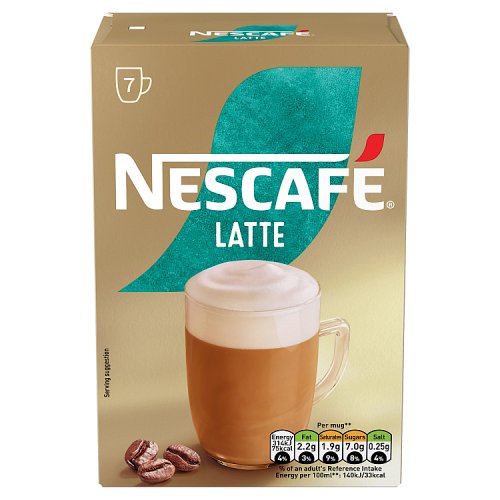 Nescafe Sachets Coffee Latte 7s (7 x 18g) pack shot