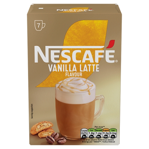 Nescafe Sachets Gold Latte Vanilla 7s (7 x 18.5g) pack shot