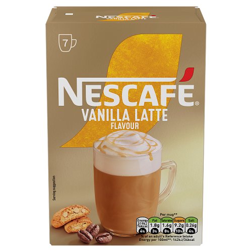 Nescafe Vanilla Latte 7pk 129.5g pack shot