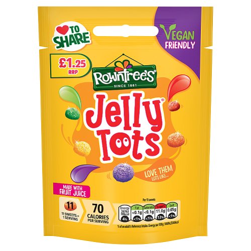 Rowntrees Pouch Jelly Tots PM £1.25 120g pack shot