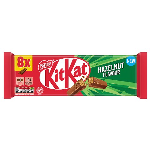 KitKat 2 Finger Hazelnut Flavour Bars (8 x 20.7g) pack shot