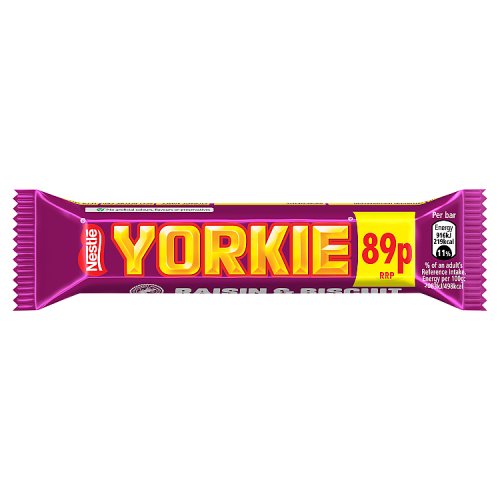 Yorkie Raisin & Biscuit PM 89p 44g pack shot