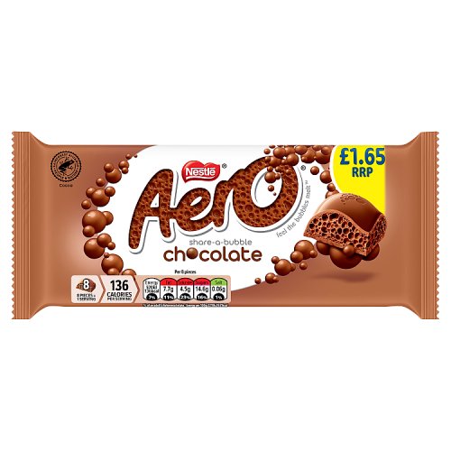 Aero Chocolate PM £1.65 90g pack shot