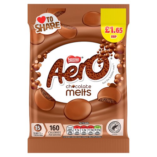 Aero Bubbles Peppermint Mint Choco Bag PM £1.69 80g pack shot