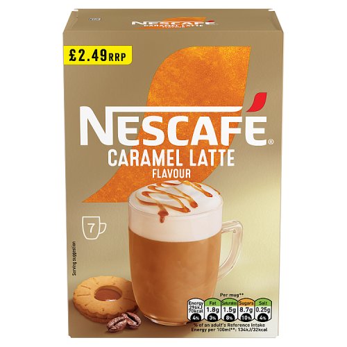 Nescafe Gold Caramel Latte PM £2.49 7pk 119g pack shot