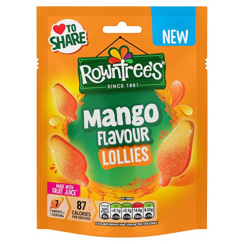 Rowntrees Pouch Mango Lollies 130g pack shot