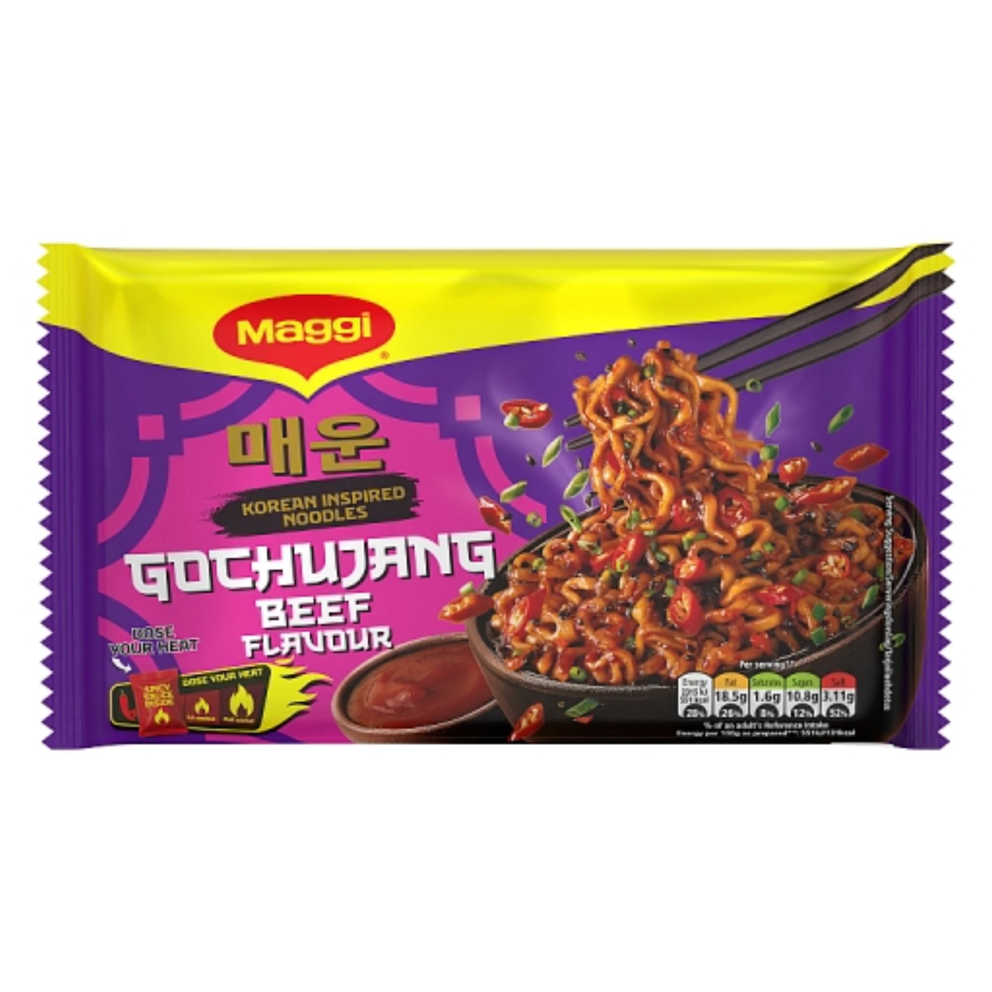 Maggi Korean Style Noodles Gochujang Beef 130g pack shot
