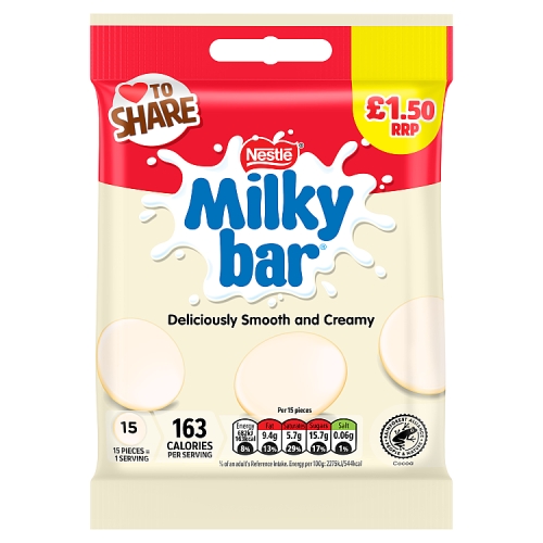Milkybar Giant Buttons PM £1.50 85g pack shot