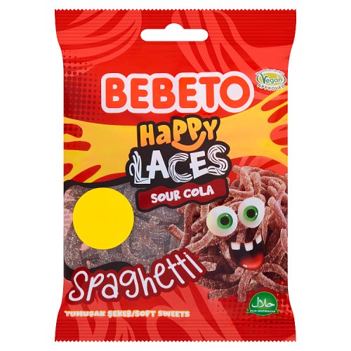 Bebeto Sour Cola Spaghetti 70g PM 50p pack shot
