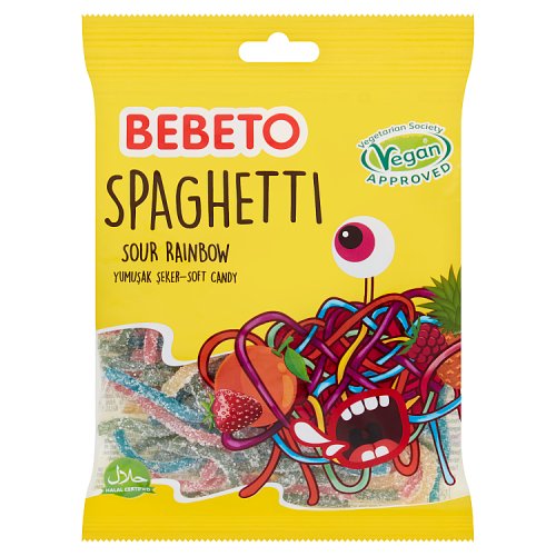 Bebeto Sour Rainbow Spaghetti 70g PM 50p pack shot