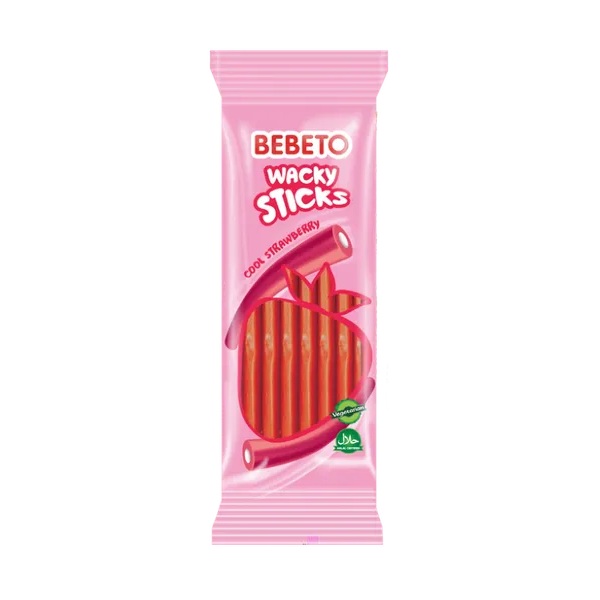 Bebeto Wacky Sticks Strawberry 160g pack shot