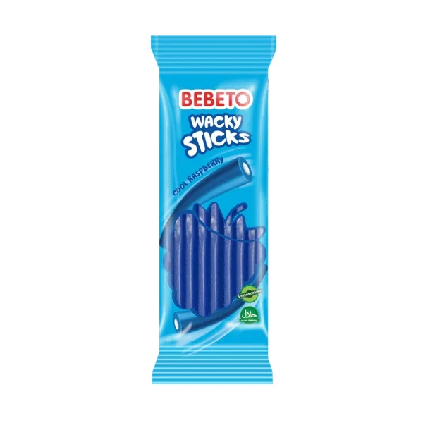 Bebeto Wacky Sticks Fizzy Blue Raspberry 160g pack shot