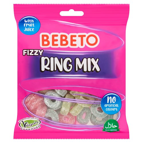 Bebeto Fizzy Ring Mix 150g pack shot