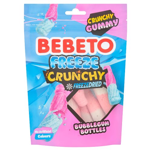 Bebeto Freeze Dried Bubble Gum Crunchy Bottles 35g pack shot