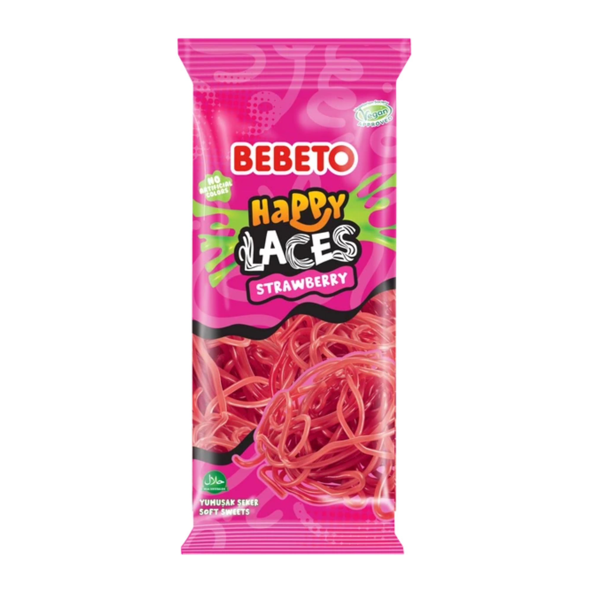 Bebeto Oiled Strawberry Happy Laces 140g pack shot