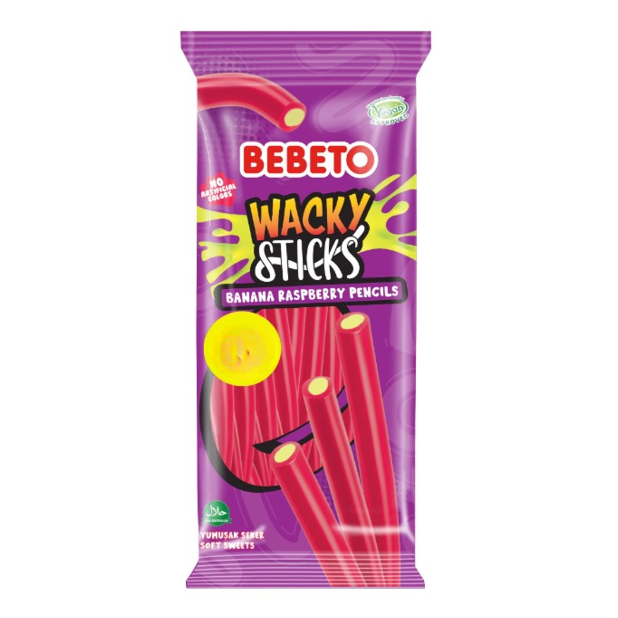 Bebeto Oiled Wacky Stick Banana & Raspberry 140g pack shot