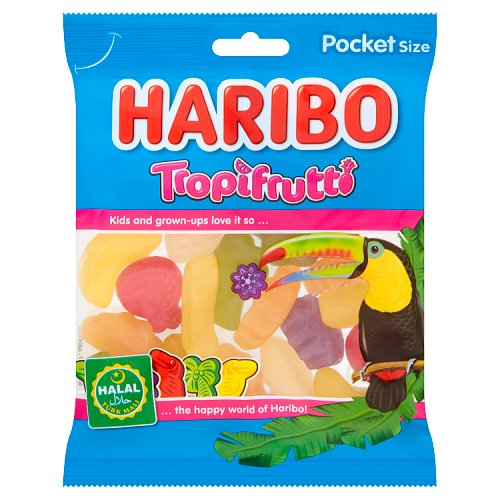 Haribo Bag Tropifrutti Halal 100g pack shot