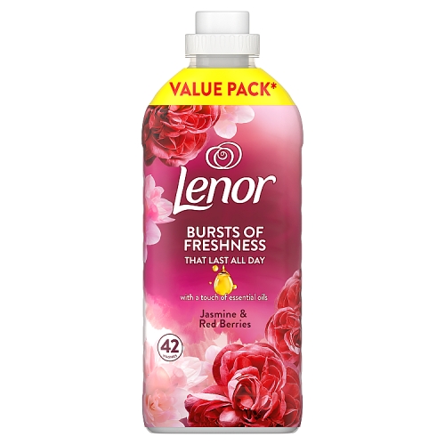 Lenor Fab Con Ruby Jasmine & Red Berries Liquid 42w 1.3Ltr pack shot