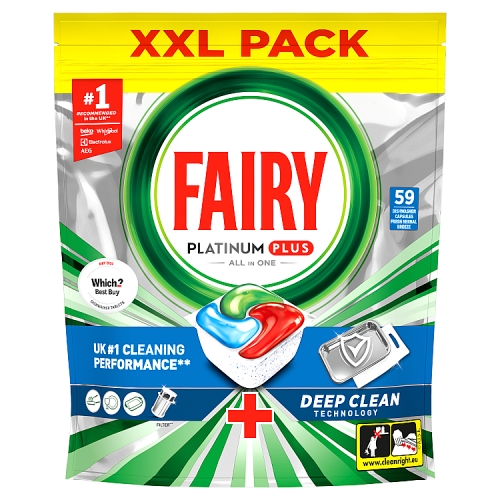 Fairy Platinum Plus Dishwasher Tablets 59s pack shot