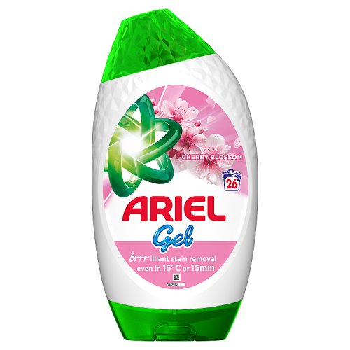 Ariel Laundry Detergent Gel Cherry Blossom 26W 858ml pack shot