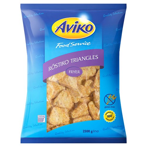 Aviko Rosti Triangles Hash Browns Fryer Only 2.5kg pack shot