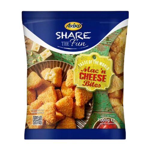 Aviko Mac n Cheese Bites 1kg pack shot