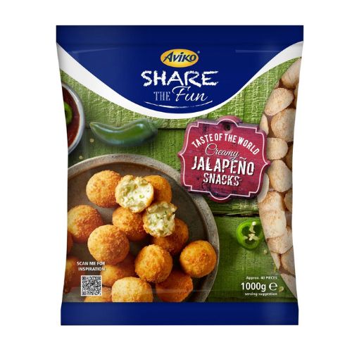 Aviko Cream Cheese Jalapeno Snacks 1kg pack shot