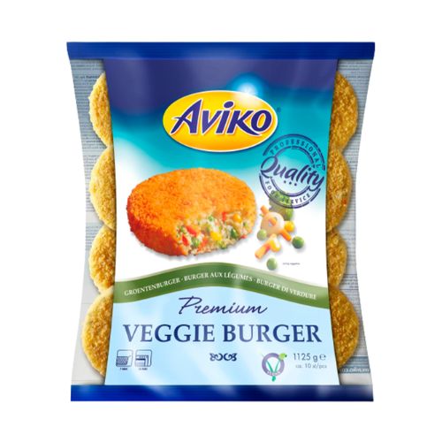 Aviko 10 Vegetable Burger 1125g pack shot