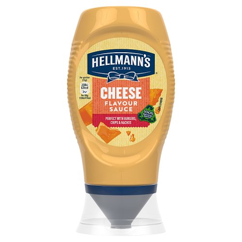 Hellmanns Cheddar Cheese Sauce Squeezy 250ml pack shot