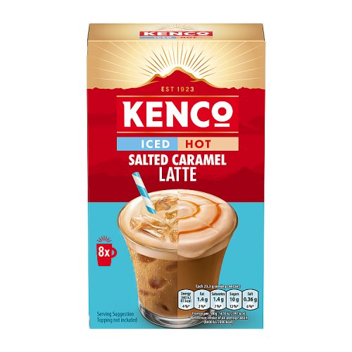 Kenco Iced/Hot Salted Caramel Latte 8pk (8 x 20.3g) pack shot