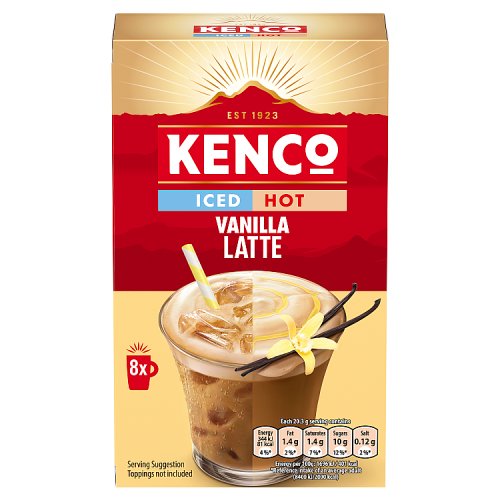 Kenco Iced/Hot Vanilla Latte 8pk (8 x 20.3g) pack shot