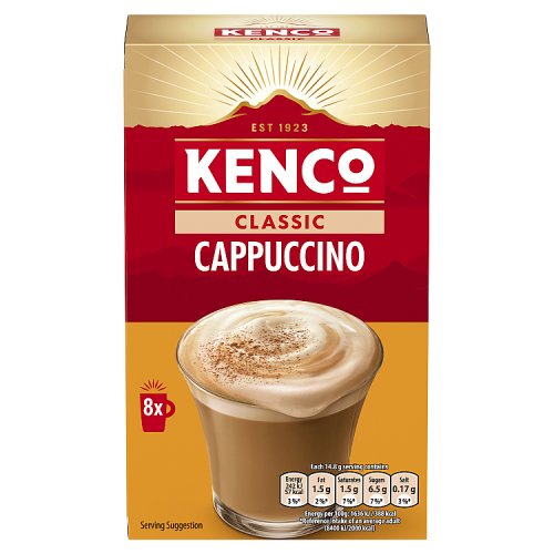 Kenco Cappuccino Instant Coffee Sachets 8pk (8 x 14.8g) pack shot