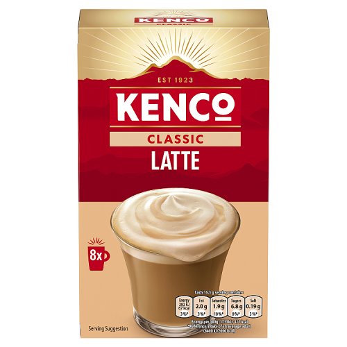 Kenco Latte Instant Coffee Sachets 8pk (8 x 16.3g) pack shot