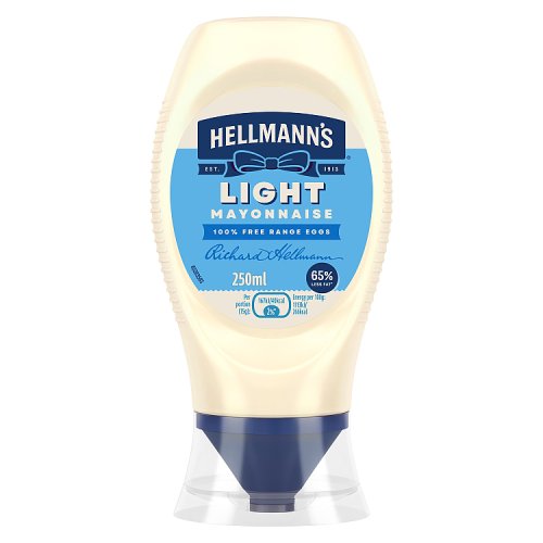 Hellmanns Light Mayonnaise Squeezy 250ml pack shot