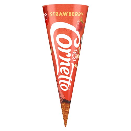 Cornetto Strawberry Ice Cream Cone 120ml pack shot