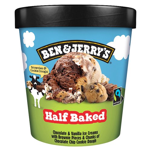 Ben & Jerrys Half Baked Ice Cream 465ml pack shot