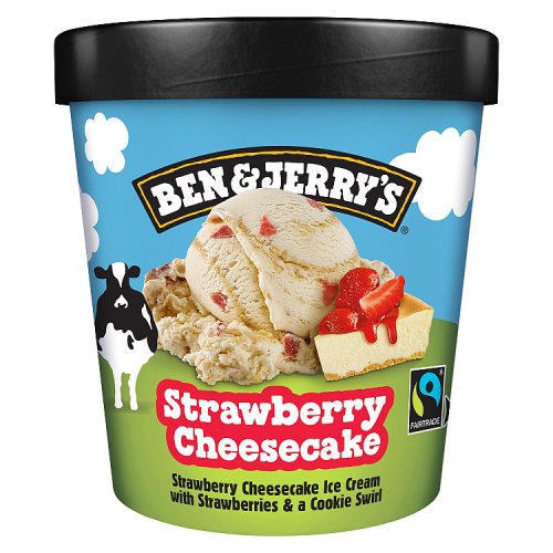 Ben & Jerrys Strawberry Cheesecake Ice Cream 465ml pack shot