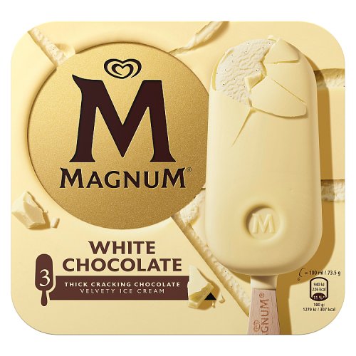 Magnum White Ice Cream Sticks 3pk pack shot