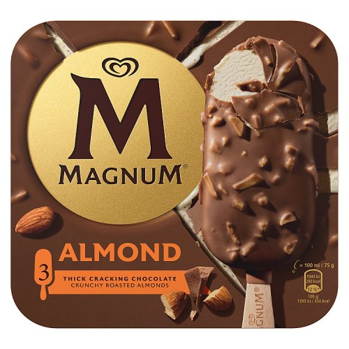 Magnum Ice Cream Sticks Almond (3 x 100ml) pack shot